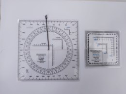Protraktor Gumka Zestaw Mapa UTM Kątomierz Mapowy MULTISKALA